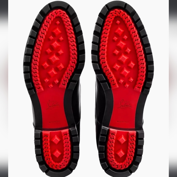 NWT$1,245 Louboutin Trapman Lace-up Black Leather Combat Boot Sz 42.5 (US 9.5) - Picture 7 of 17